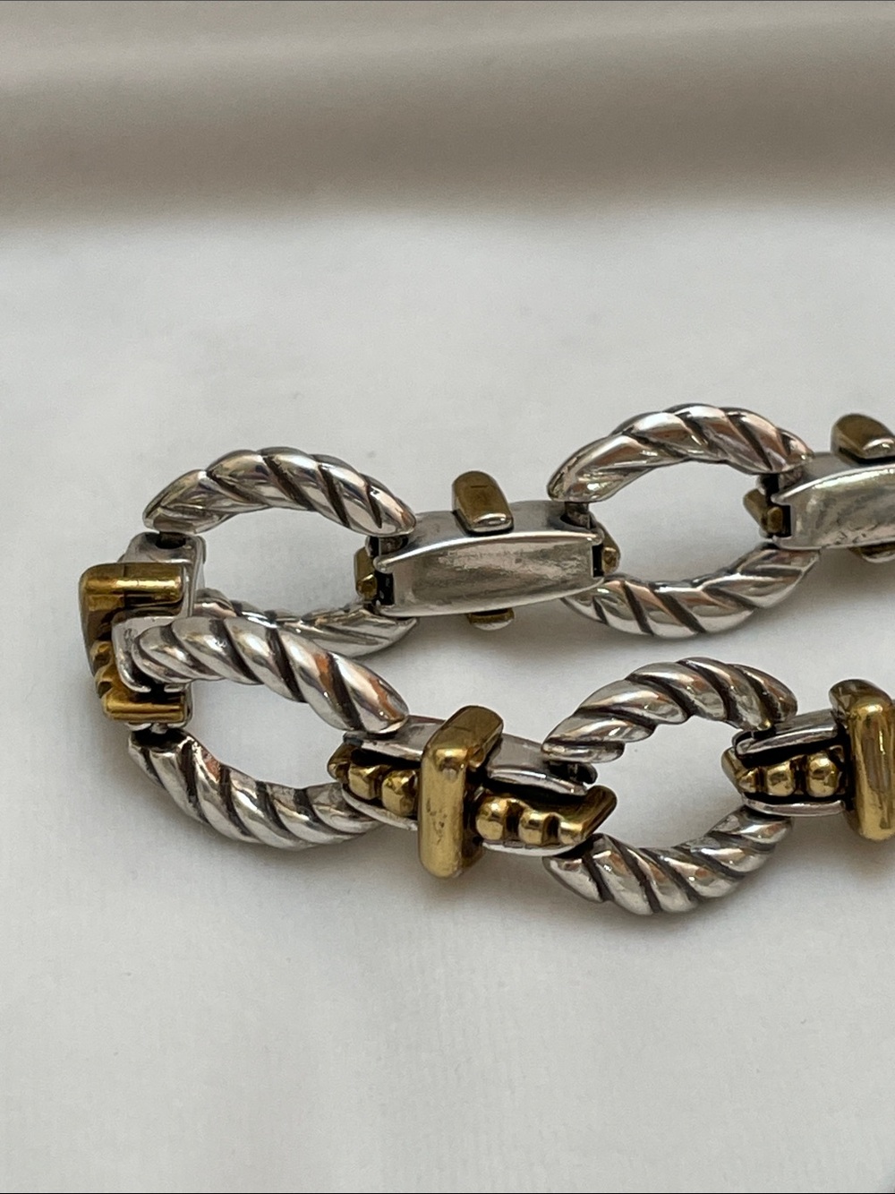 Brighton RetiredTwo-Tone Link Bracelet and earrings in Silver and Gold Accents - Picture 2 of 5